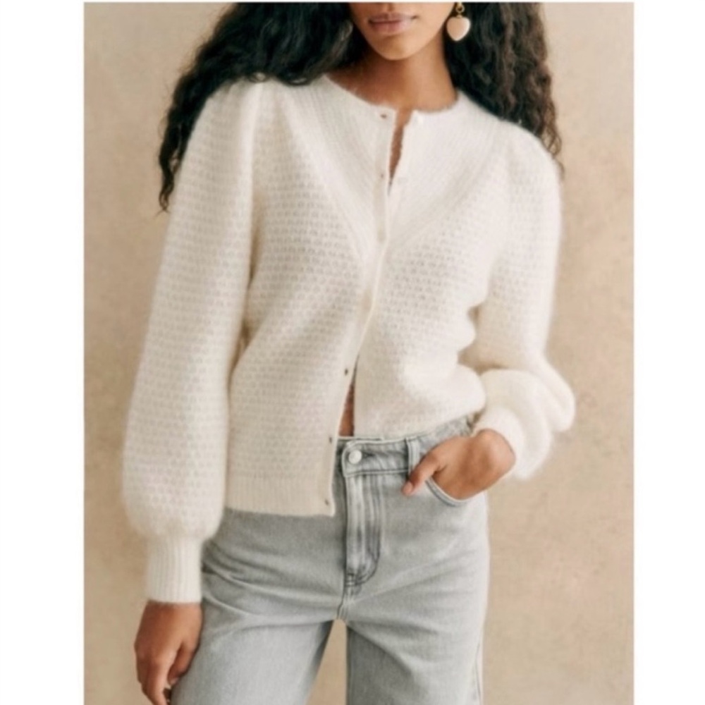 Sezane Cardigan, Ecru Cream Size Small, EUC